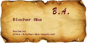 Blocher Aba névjegykártya